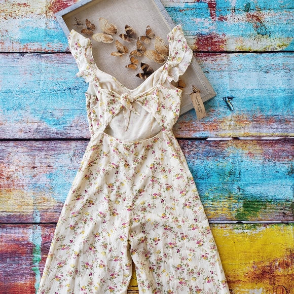 NWT Ralph Lauren Floral Tie Back Wide Leg Jumpsuit - Picture 8 of 12